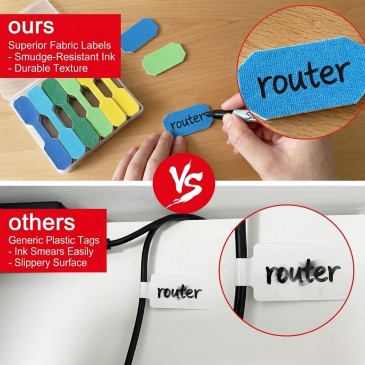 Hook and loop cable label