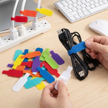 Hook and loop cable label